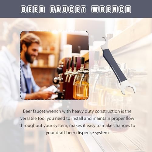 Image of Ziyuan Beer Faucet Wrench Tool - Heavy Duty Hex Nut Tap Wrench - 1 Pack | Beer Tap Wrench, Maintenance Tool for Draft Beer Systems, Heavy Duty Hex Nut Faucet Wrench for Kegerator and Keg Couplers