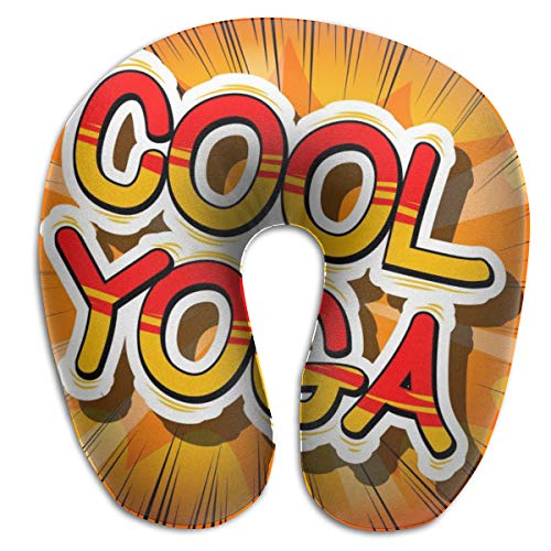 Hucuery Cool Yoga Comic Book Style On Abstract Background U Shaped Neck Pillow