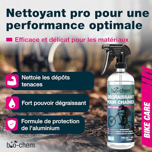 Dégraissant chaines velos de route vtt efficace Bio-Chem 0,75L - 2