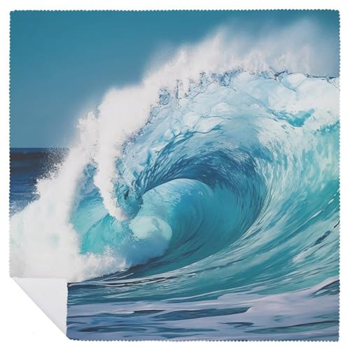 Servilletas de tela estampadas Ocean Wave, cuadradas miniatura 6