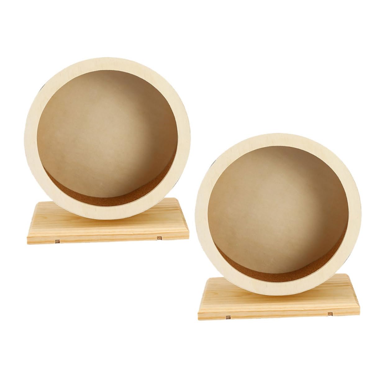 Sosoport 2 Piezas Rueda De Ejercicio Silenciosa para Hámster Rueda De Hámster De Madera con Reducción De Ruido para Correr para Chinchillas Erizos y Ratas