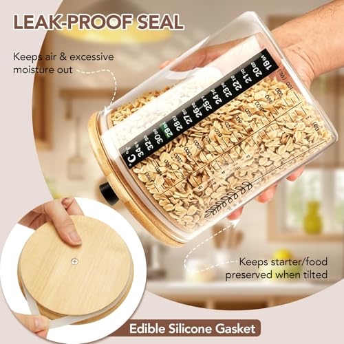 Image of 50oz Sourdough Starter Jar Kit, Wide Mouth Sourdough Jar | Sourdough Starter Kit & Sourdough Bread Baking Supplies for Sour Dough Bread, Sour Dough Starter Jars for Beginners(2 Pack)