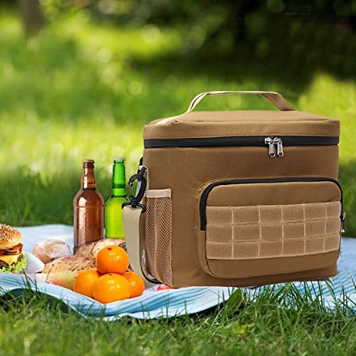Dyalsa Tactical Lunch Bag For Men, Insulated Lunch Box Large Durable Thermal Cooler Bag For Adult, Modern Leakproof Bag For Adult Work, Camping, Picnic, Sandy (Camel) #TOP5