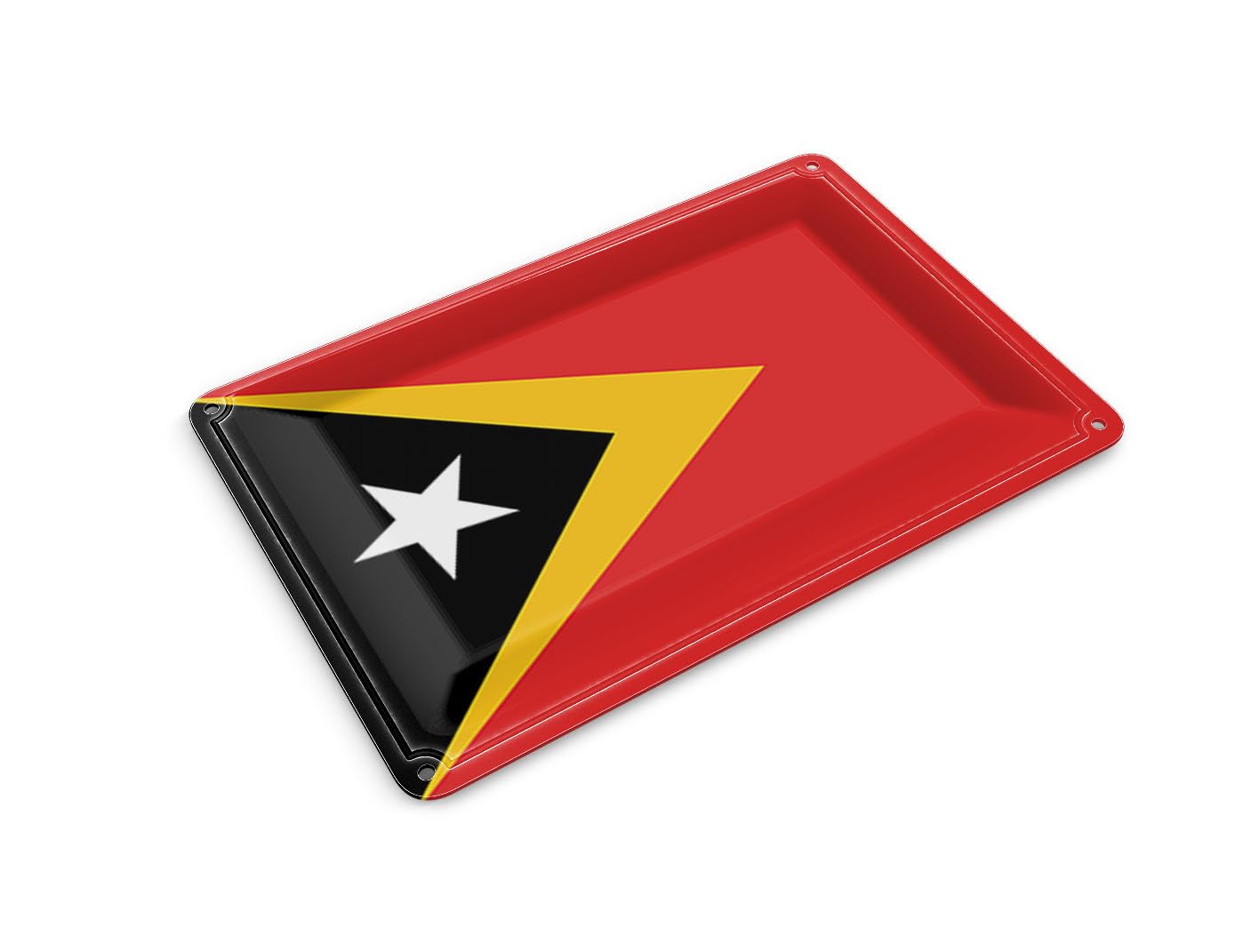 Femer Girls Multicoloured Tin Postcard East Timor Flag 14 X 10 Cm Flag Of East Timor Decorative Sign