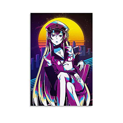 アカメが斬る！ アートエスデス キャンバスポスター寝室の装飾スポーツ風景オフィスルームの装飾ギフト，キャンバスポスター壁アートの装飾リビングルームの寝室の装飾のための絵画の印刷 12x18inch(30x45cm)