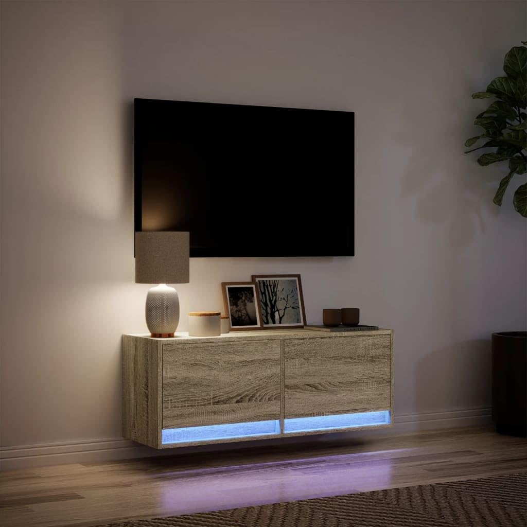 Wisząca z oświetleniem LED dąb sonoma 100x31x35 cm