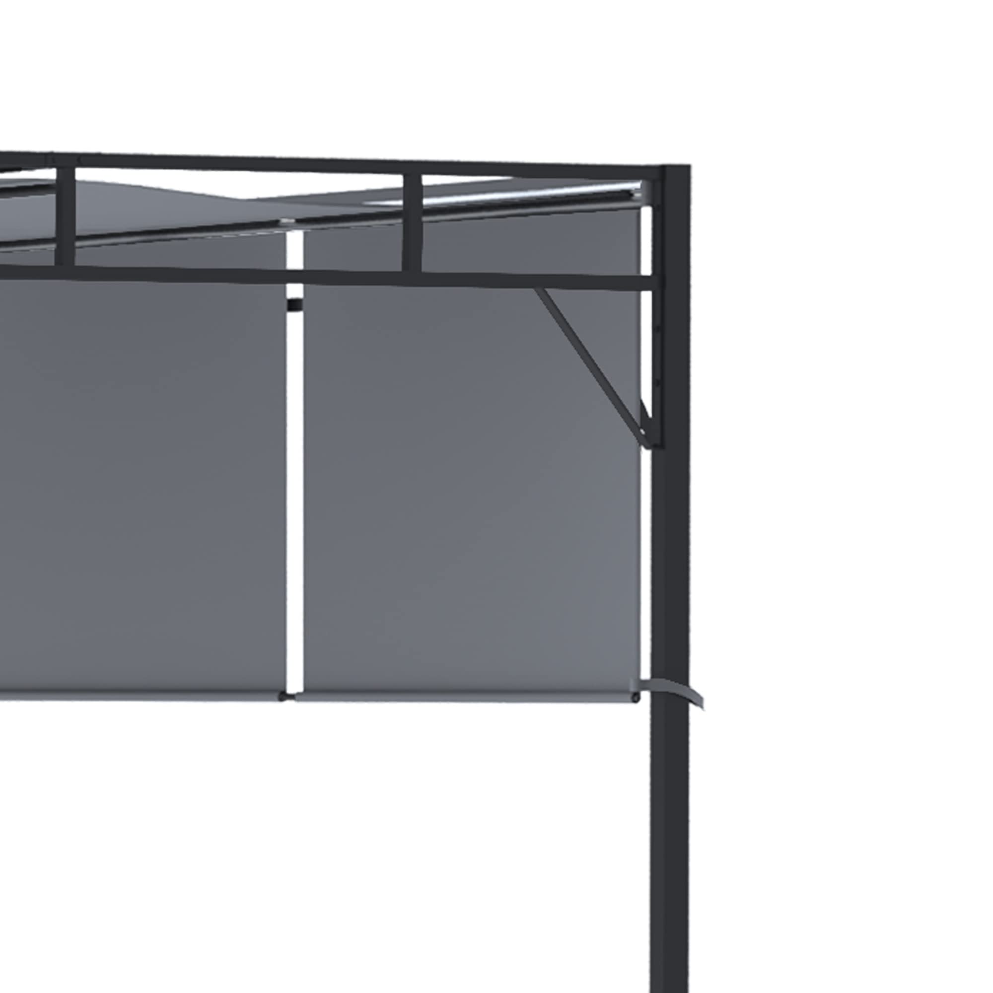 Outsunny Gazebo da Esterno Pergola da Giardino 3x3 m Grigio Scuro