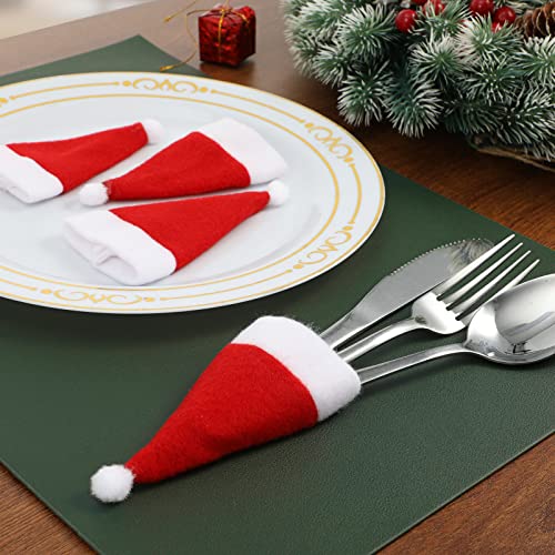 Amosfun 30 peças mini chapéu de Papai Noel vermelho mini chapéus de Papai Noel tampa de garrafas de
