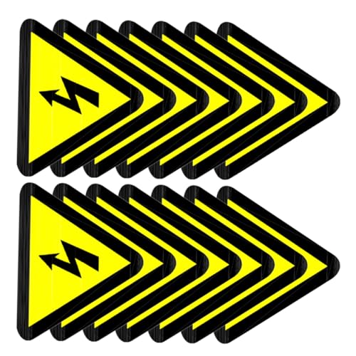 Avertissement danger électrique : lot de 15 autocollants triangulaires pour balisage de sécurité