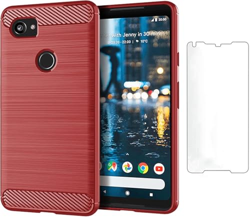 CruzerLite Slim Carbon Fiber Case for Google Pixel 2 XL (2017) Red