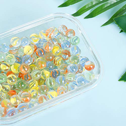 Barelove 200 pcs 9/16 inch Clear Multi Colors Filling Vase Glass Marbles (Multi)