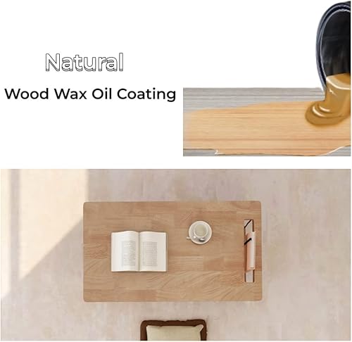 Miniatura 8 de WoodShine Mesa de café y té de madera moderna de mediados de siglo, escritorio de piso bajo japonés, mesas auxiliares de madera maciza real con