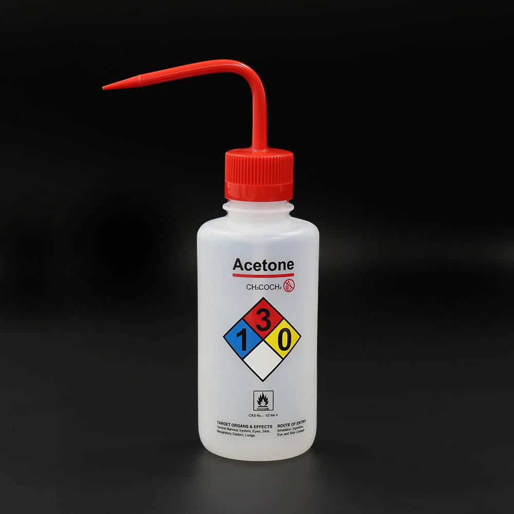 2 Stück Sicherheits-Waschflaschen, 500 ml, Aceton-Waschflasche, LDPE-Material, LVM004