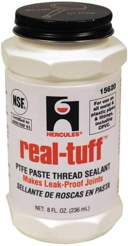 15620 Real-Tuff Heavy Duty PTFE Pipe Thread Sealant, White, 8 oz.