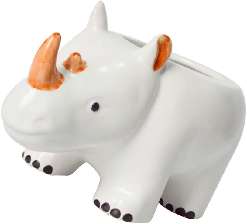 Hemoton Small Cartoon Rhinoceros Ceramic Flower Pot for Cute Indoor Plant Holder for Home Office School Decor Design for Friends
