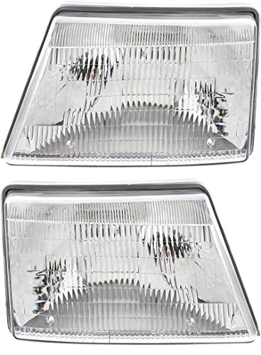 For Ford Ranger Headlight 1998 1999 2000 Driver and Passenger Side Headlamp Assembly Replacement
