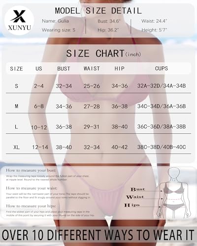 Image of XUNYU Thong Bikini Sets for Women - Brazilian Micro String Bikinis Sexy Two Piece Swimsuit Triangle Top Halter Bathing Suits