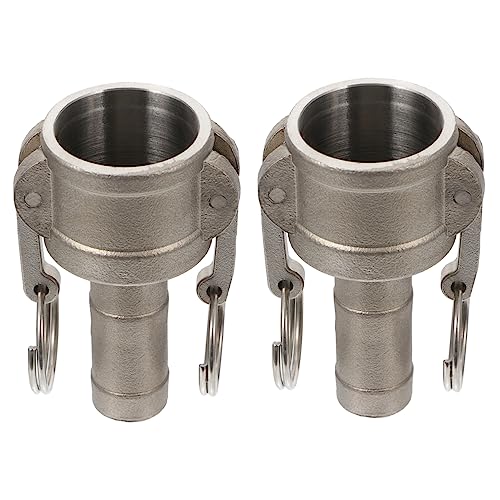 SOLUSTRE 2 Pcs Connector Stainless Camlock Quick Coupling Camlock Coupling Adapter Quick Coupling Parts Female Camlock Adapter Hose Camlock Gasket Male Adapter Wrench Type Fitting