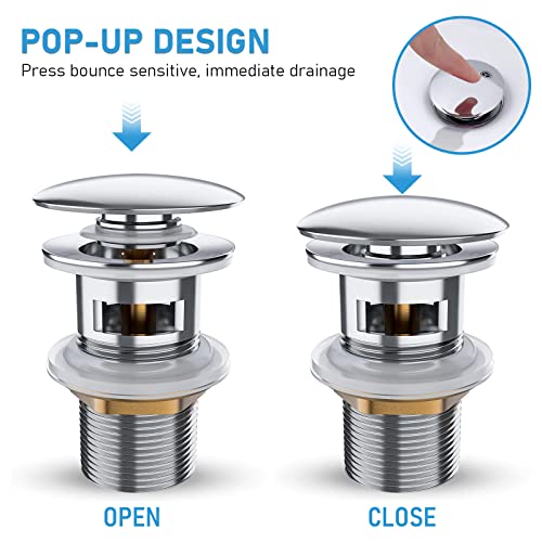 Universal Sink Drain Fitting with Overflow Drain Plug for Sink Kitchen ...