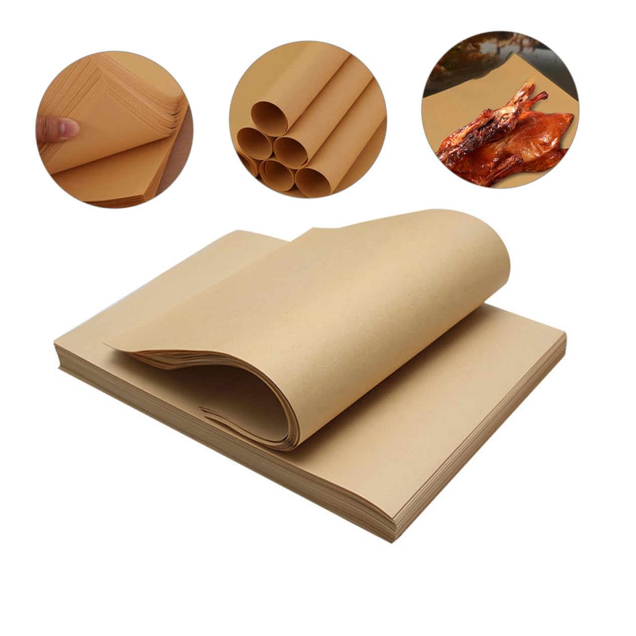 TOYANDONA Papel Para Alimentos y Sándwiches 29x29 Cm 70 g Sin Encerado Pulpa De Madera Resistente a Grasas Uso Alimenticio Desechable Para Envolver Carnes, Quesos y Hamburguesas 300 Hojas