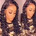 Vigorous Lace Front Wigs for Women Synthetic Long Curly Wigs with Baby Hair Pre Plucked 13x6 Deep Part Black Color Synthetic Lace Front Wigs for Daily Use Natural Hairline 20"