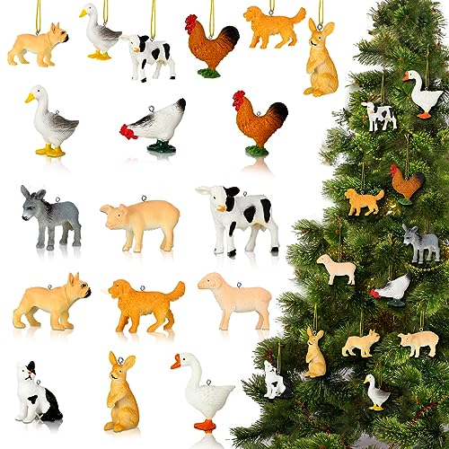 Huwena 24 Pcs Christmas Farm Animal Ornament Plastic Silicone Animal Hanging Decorations Rustic Holiday Farm Animal Decor Chicken Duck Pig Sheep Cow Christmas Decorations Craft Kit Huwena 24 Pcs Christmas Farm Animal Ornament Plastic Silicone Animal Hanging Decorations Rustic Holiday Farm Animal Decor Chicken Duck Pig Sheep Cow Christmas Decorations Craft Kit