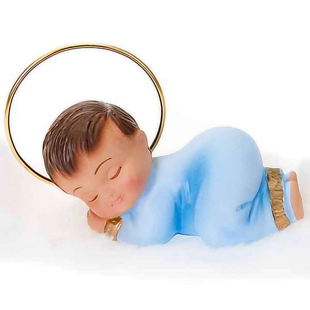 Holyart Pequeño niño Jesus Yeso 6 cm, Largo: 6 cmCeleste