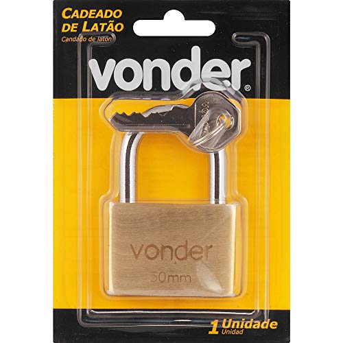 Cadeado de Latão, 50 mm, Encartelado, Vonder VDO2005