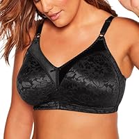 Bali Women's Double Support Spa Closure Wire-Free Bra, Black, 36DD