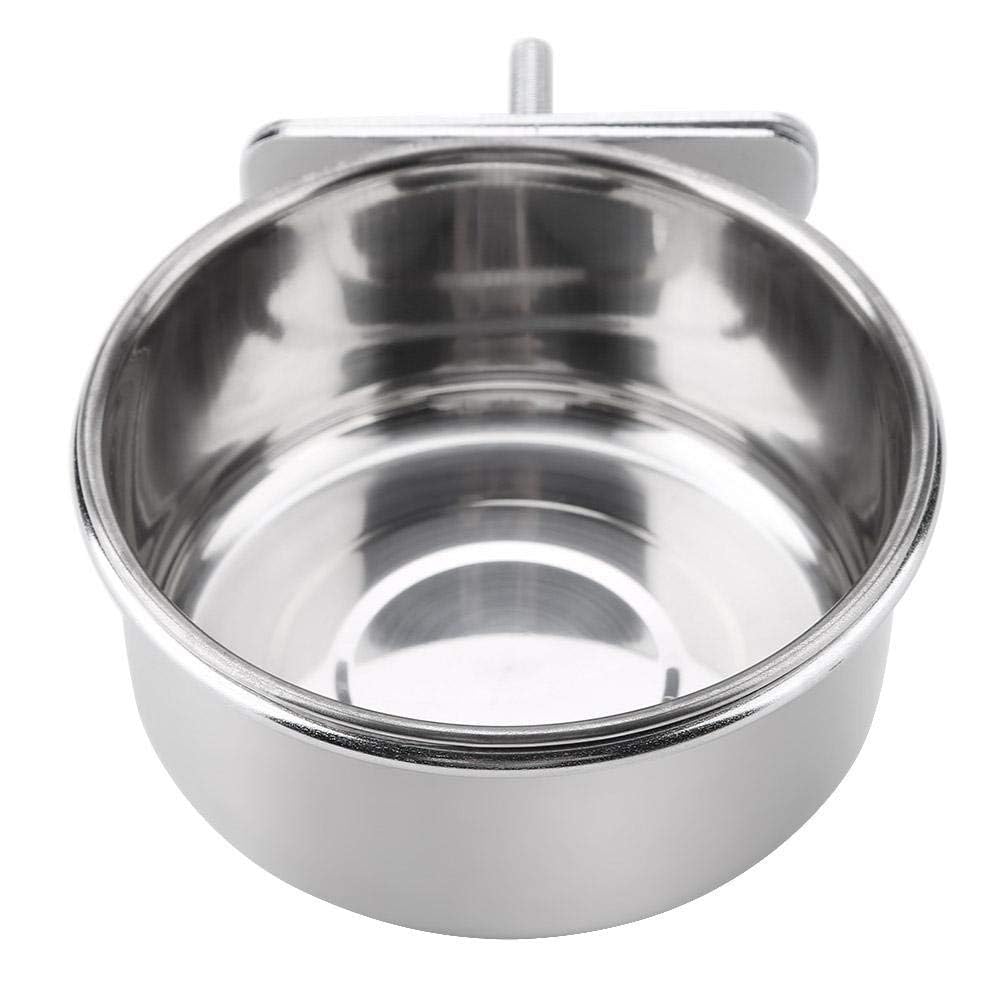 Parrot Stainless Steel Feeding Bowl, Parrot Parakeet Food Water Feeder Bird Cage Accessory(M)