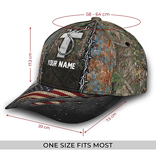 3D Printing Custom Deer Hunter Snapback Baseball Cap Hunting Camo Metal American Flag Headwear For Men Boys #TOP6