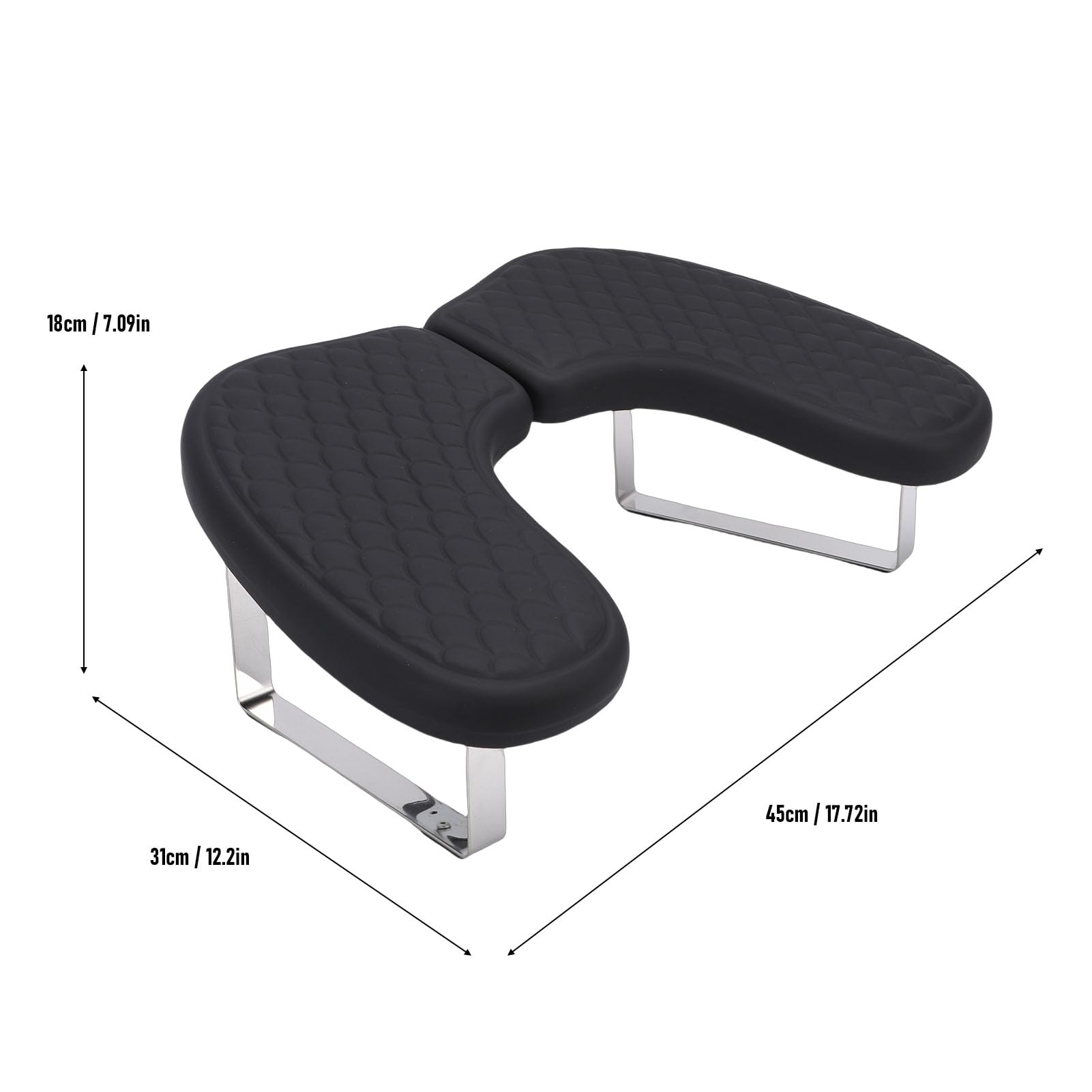 Podłokietnik Nail Tech, Ergonomiczna Konstrukcja w Kształcie Litery U Poduszka Podłokietnika do Paznokci z Odpinanym Uchwytem na Telefon do Usług Manicure w Domu DIY (BLACK)