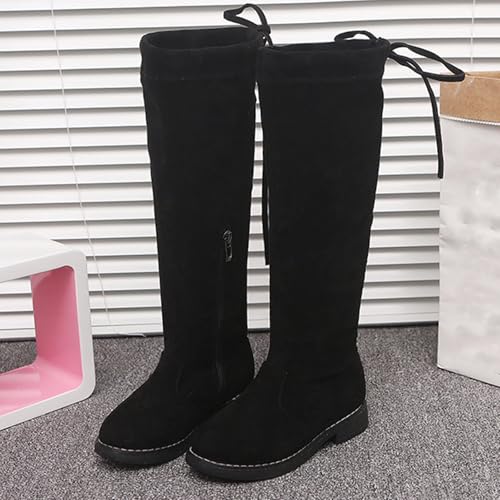 Girls Knee High Boots Winter Flocked Back Lace-Up Boots Side Zipper Fashion Little Kid/Big Kid Boots2