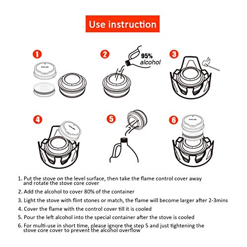 Keweis Portable Outdoor Mini Alcohol Stove Burner Ultralight Camping Cookware Set For Outdoor Camping, Hiking, Backpacking, Picnic #TOP4
