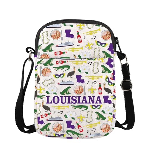 JXGZSO Louisiana State Pride Crossbody Bag Louisiana Pouch Louisiana Lovers Gift Louisiana Souvenir Holiday Party Gift