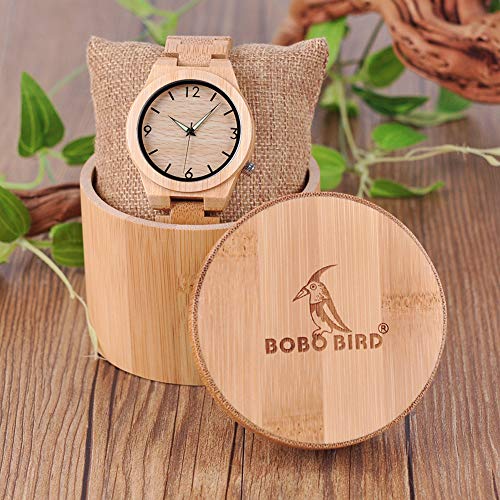 Buy BOBO BIRD D27 Men's Bamboo Wooden Watch Numeral Scale Large