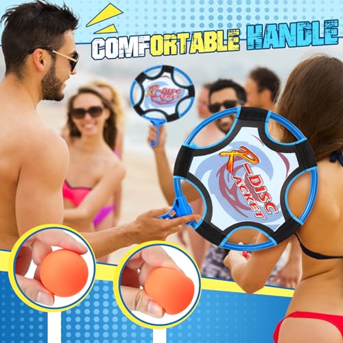 JellyArch 14 Pcs Water Paddle Ball Swimming Pool Game Include 4 Pool Paddle 10 Beach Paddle Ball Pool Outdoor Sport Games for Adults - Thumbnail 3