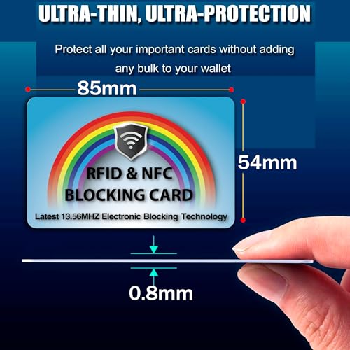SaiTech IT 2 PK RFID Blocking Cards Protect Your Entire Wallet, Purse, and Cards from NFC Contactless Theft Wallet for Men & Women (Rainbow)2