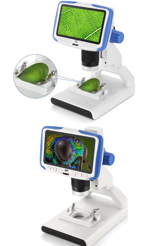 AD205 200XChild cyfrowy mikroskop domowy szkoła edukacyjna biologia przenośny dla dzieci obserwacja 1080P HD cyfrowy mikroskop biurkowy 5-calowy ekran LCD