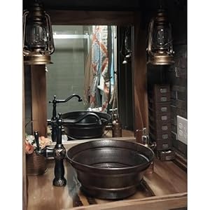 15roundcopperbucketsink Urban Country Home Decor 15 round copper bucket sink urban country home decor