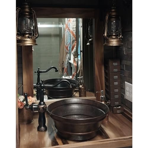 15roundcopperbucketsink Urban Country Home Decor 15 round copper bucket sink urban country home decor