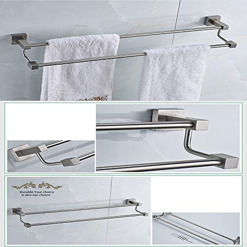 Toallero de acero inoxidable 304 con base cuadrada cepillada para estante de baño 4