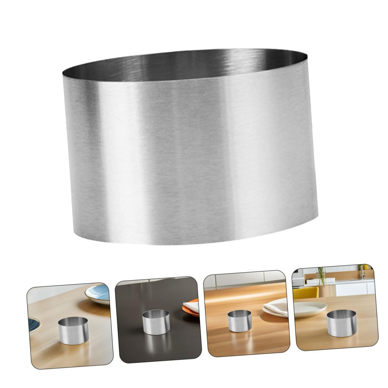 Garneck Molde Redondo para Tartas de Acero Inoxidable, 8 Piezas