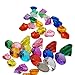 WUSHUN Gemme Giocattolo del Tesoro dei Pirati | Set di Gemme acriliche, Pietre preziose di Diamanti Multicolori con Scrigno dei tesori,Gemme acriliche per la Decorazione della Festa di riempimento
