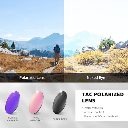 TJUTR Polarized Running Sunglasses for Women & Men, Wrap Around Sun Glasses with UV400 Protection for Sports TS81504