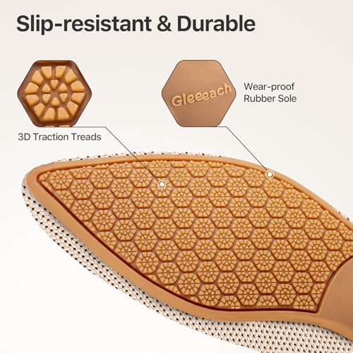 Image of Women Flats Non Slip Work Shoes Slip-On Pointed Toe Ballet Knit Softable Casual Business Flats Comfortable Dressy for Women