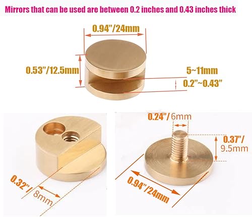 Miniatura 2 de 4 clips de vidrio de aluminio, abrazadera de vidrio de aluminio, clips de montaje de espejo, mini soporte de espejo, clips de soporte de pared para