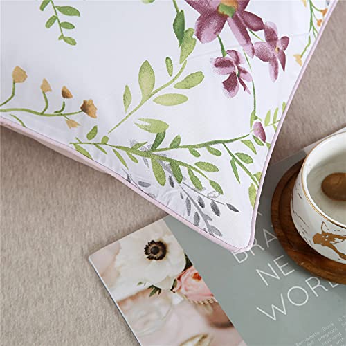 You Sa Farmhouse Floral Design Pillow Covers Colorful Shabby Flowers Print Pillowcases, Satin Cotton Fabric, Set Of 2 (Standard,Color-15) #TOP4