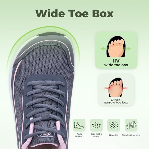 Image of IIV Womens Wide Toe Box Walking Shoes Arch Support Running Shoe Plantar Fasciitis Tennis Sneakers Orthotic for Pain Relief