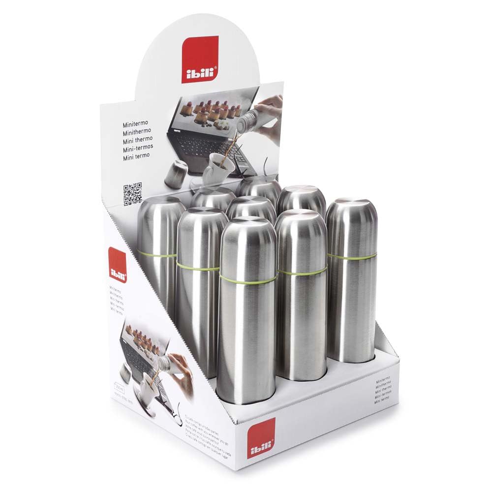 IBILI – Minitermos do płynów, 200 ml, stal nierdzewna, podwójne ścianki
